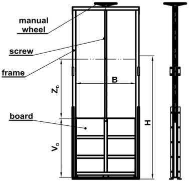 single-spindle slide gate channel-mounted with manual control