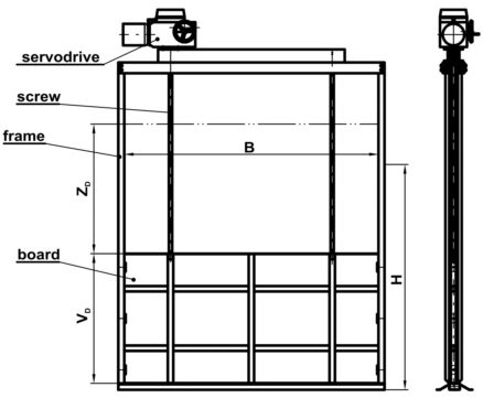 double-spindle slide gate channel-mounted with electric drive