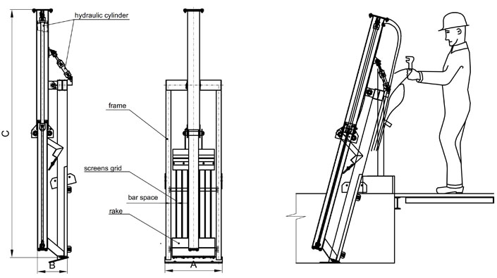 drawing of coarse screen Hydrorax